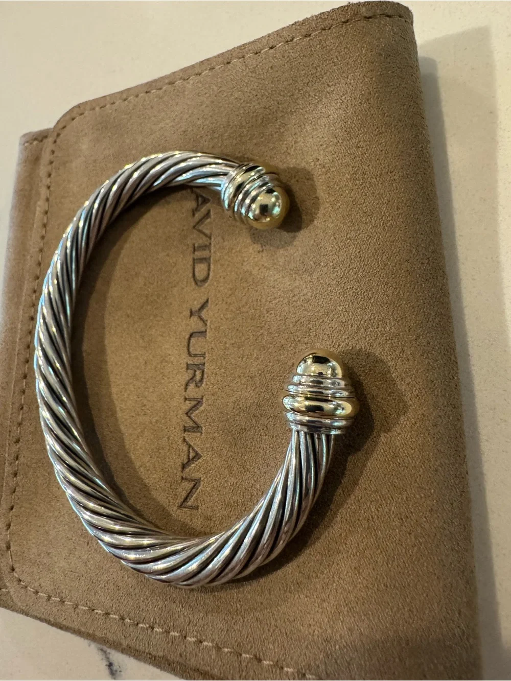 David Yurman Silver Cable Classic Cuff Bracelet